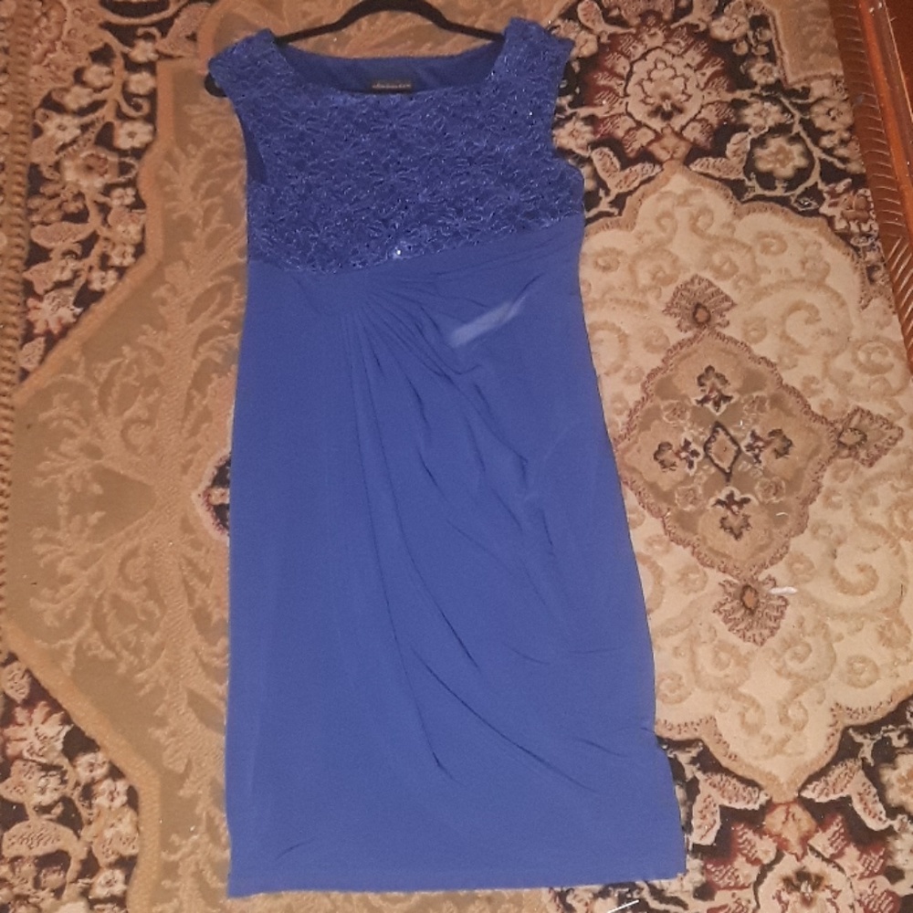 Lace navy blue dress